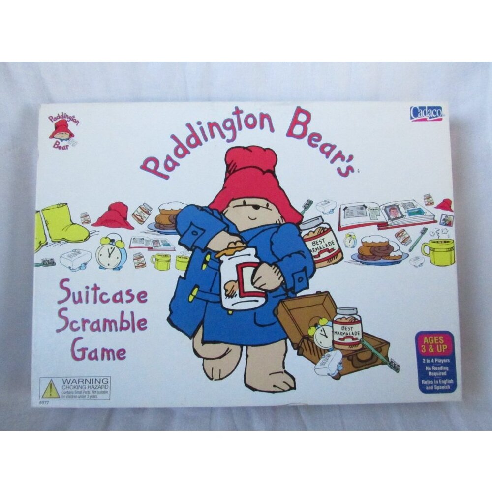 Vintage Cadaco Paddington Bear's Suitcase Scramble Game-1999, Complete open box